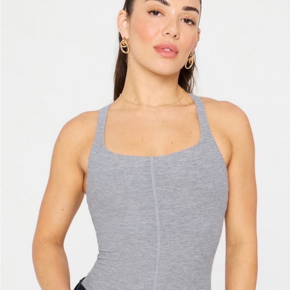 Fabletics Heather Gray Women's Thong Bodysuit